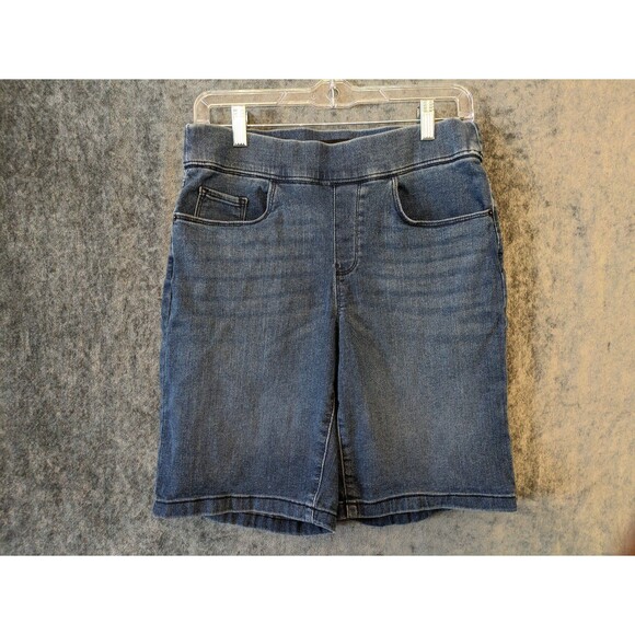 DKNY shorts womens medium high rise stretch pull on bermuda vintage - Picture 1 of 9